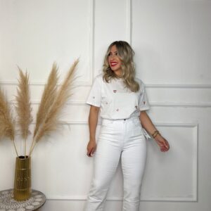 Pantalón flared blanco 670