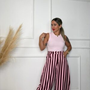 Pantalón bicolor burdeos
