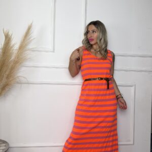 Vestido cinturón flúor
