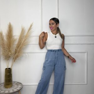 Pantalón cargo denim 165