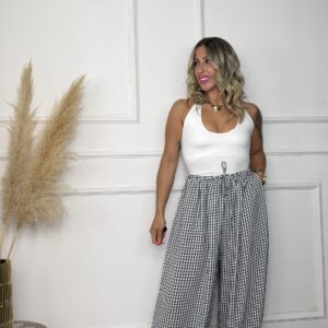 Pantalón vichy negro