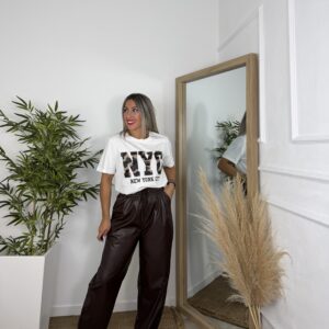 Camiseta blanca NYC militar