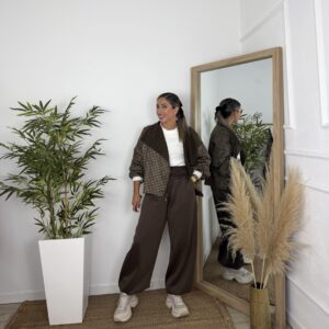Gabardina vichy marrón