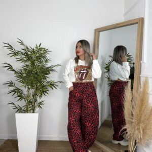 Pantalón print rojo 791