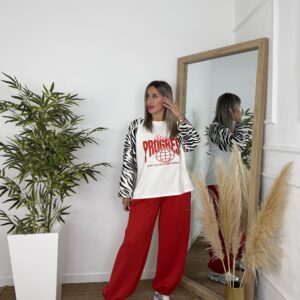 Sudadera cebra PROGRESS ROJO